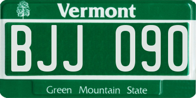 VT license plate BJJ090