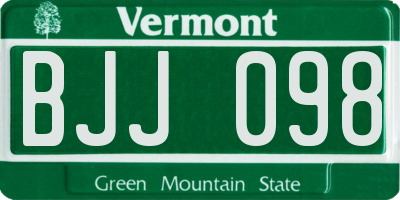 VT license plate BJJ098