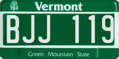 VT license plate BJJ119