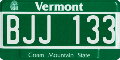 VT license plate BJJ133