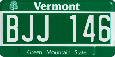 VT license plate BJJ146