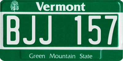 VT license plate BJJ157
