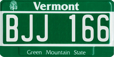 VT license plate BJJ166