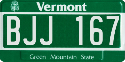 VT license plate BJJ167