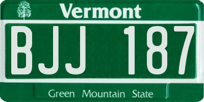 VT license plate BJJ187