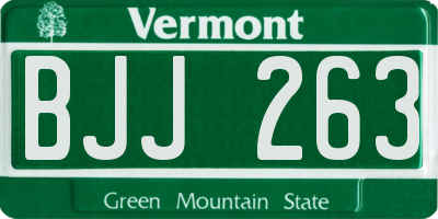 VT license plate BJJ263