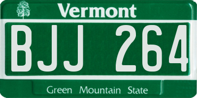 VT license plate BJJ264