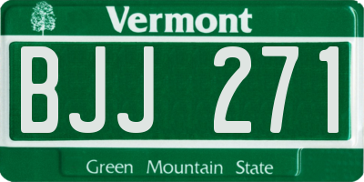 VT license plate BJJ271