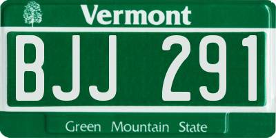 VT license plate BJJ291