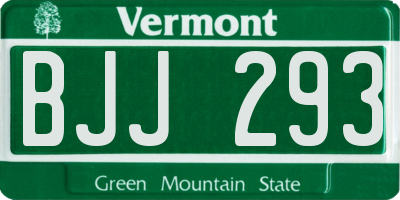 VT license plate BJJ293