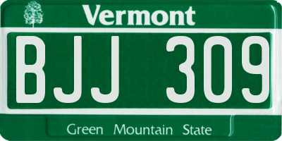 VT license plate BJJ309