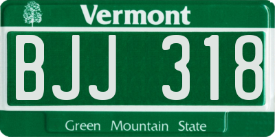 VT license plate BJJ318