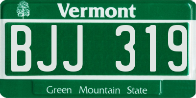 VT license plate BJJ319