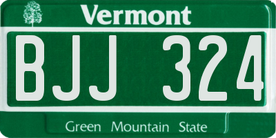 VT license plate BJJ324