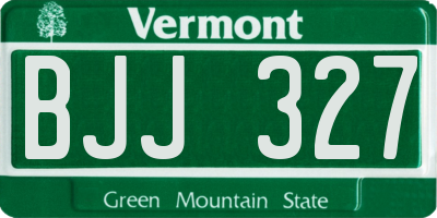 VT license plate BJJ327
