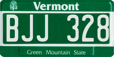 VT license plate BJJ328