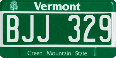 VT license plate BJJ329