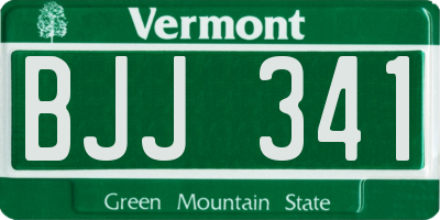 VT license plate BJJ341