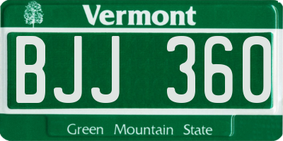 VT license plate BJJ360