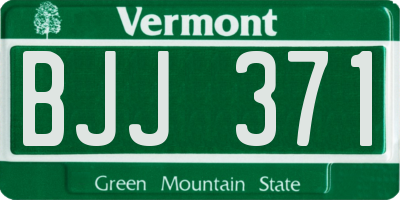 VT license plate BJJ371