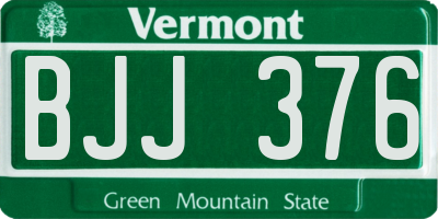 VT license plate BJJ376