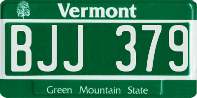 VT license plate BJJ379