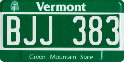 VT license plate BJJ383