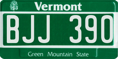 VT license plate BJJ390
