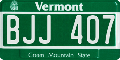 VT license plate BJJ407