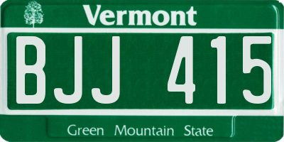 VT license plate BJJ415