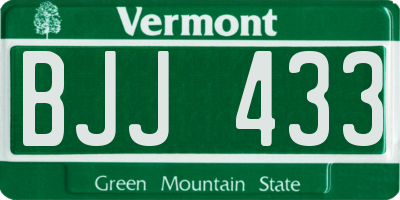 VT license plate BJJ433