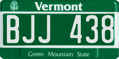 VT license plate BJJ438