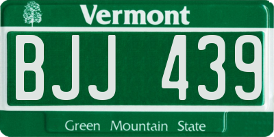 VT license plate BJJ439