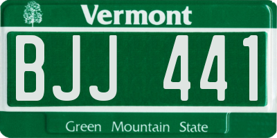 VT license plate BJJ441