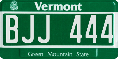 VT license plate BJJ444