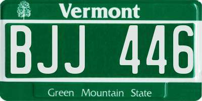 VT license plate BJJ446