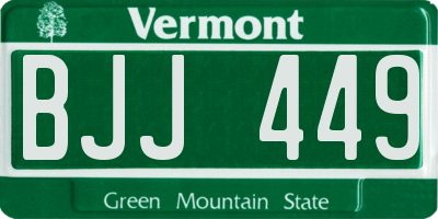 VT license plate BJJ449