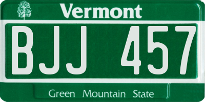 VT license plate BJJ457