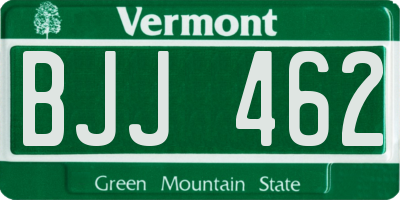 VT license plate BJJ462