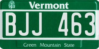 VT license plate BJJ463