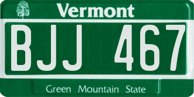 VT license plate BJJ467