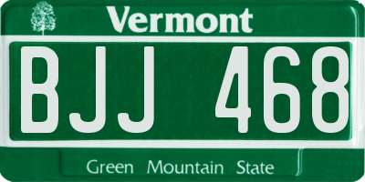 VT license plate BJJ468