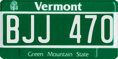 VT license plate BJJ470