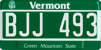 VT license plate BJJ493