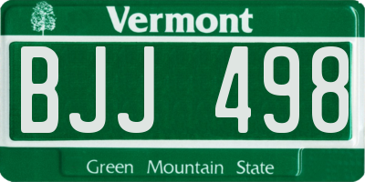 VT license plate BJJ498