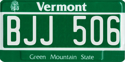 VT license plate BJJ506