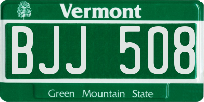 VT license plate BJJ508