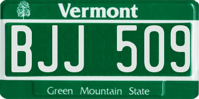 VT license plate BJJ509