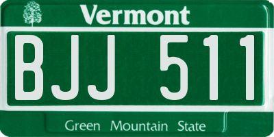 VT license plate BJJ511