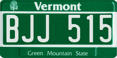 VT license plate BJJ515